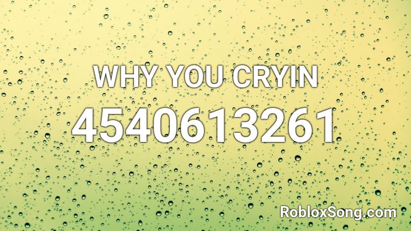 WHY YOU CRYIN Roblox ID