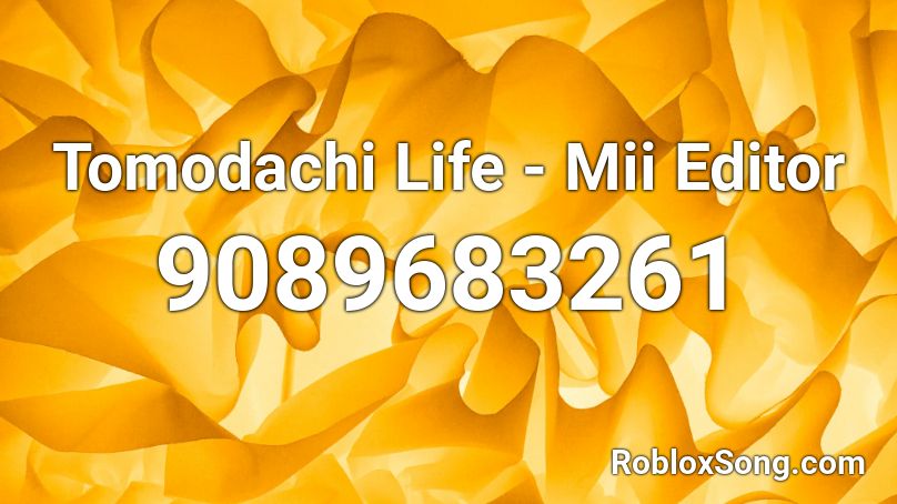 Tomodachi Life - Mii Editor Roblox ID