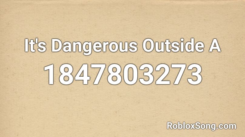 It's Dangerous Outside A Roblox ID