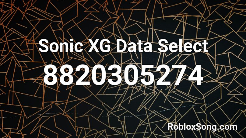 Sonic XG Data Select Roblox ID