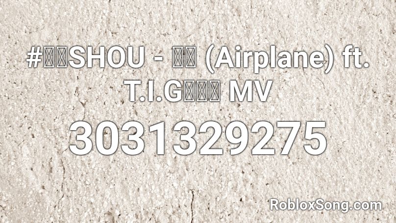 #峻碩SHOU - 飛機 (Airplane) ft. T.I.G鐵巨人 MV Roblox ID