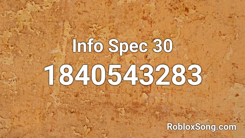 Info Spec 30 Roblox ID