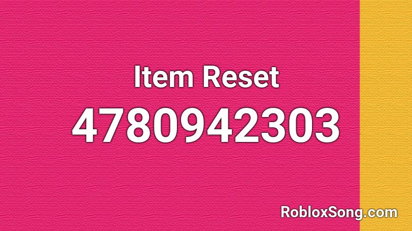 Item Reset Roblox ID