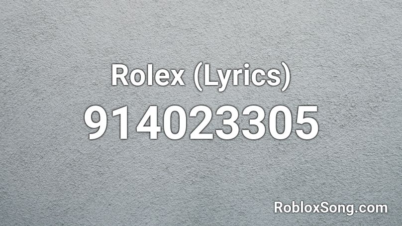 roblox rolex id