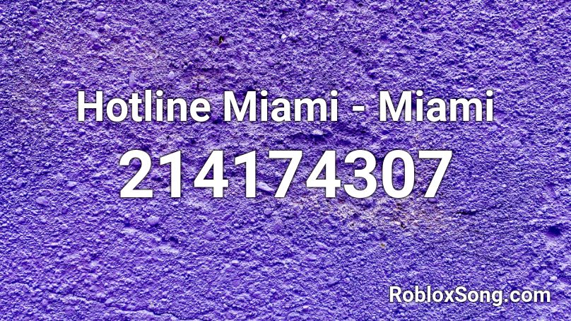 Hotline Miami - Miami Roblox ID