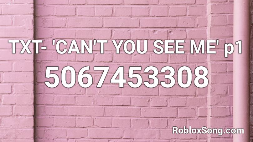 Txt Can T You See Me P1 Roblox Id Roblox Music Codes - what to do if i cant see myself in roblox
