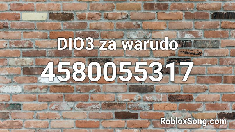 DIO3 za warudo Roblox ID