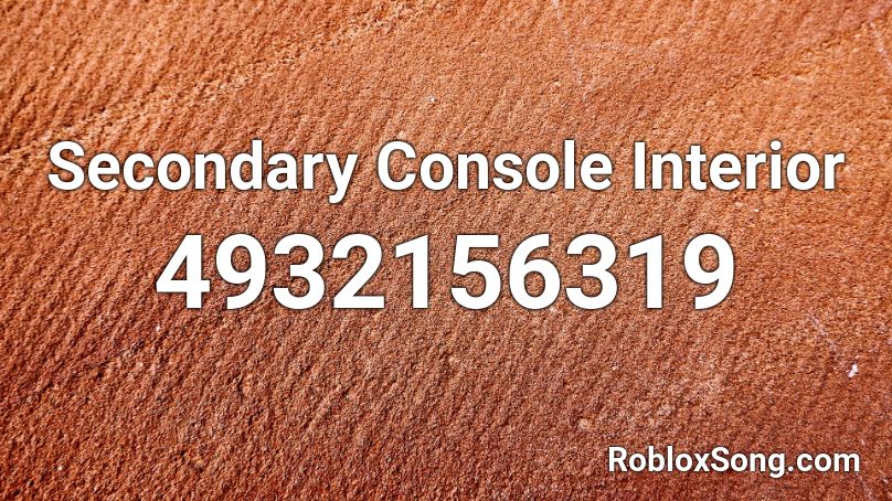 Secondary Console Interior Roblox ID
