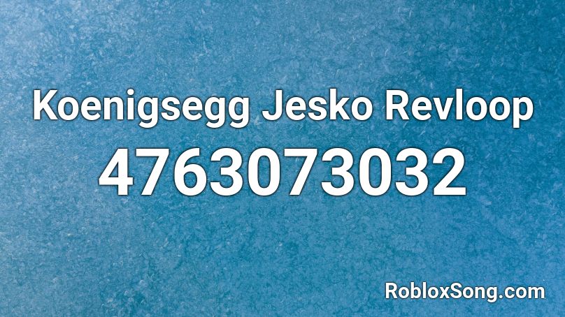 Koenigsegg Jesko Revloop Roblox ID