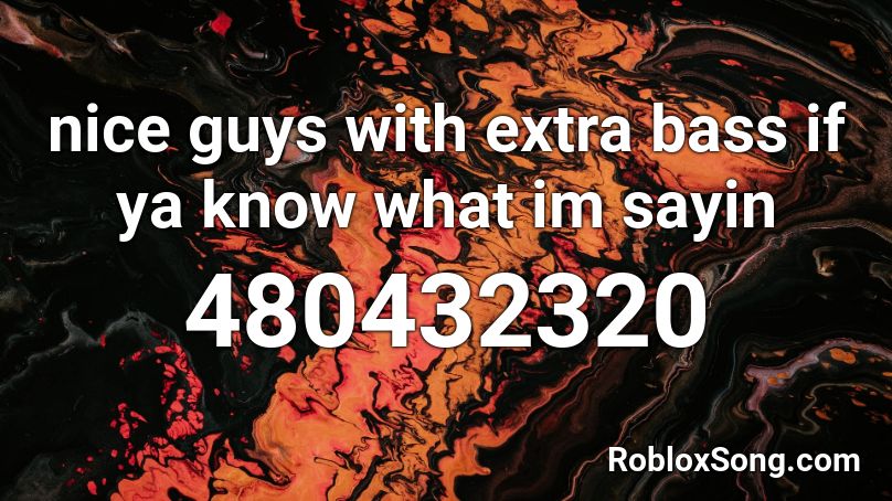 nice guys with extra bass if ya know what im sayin Roblox ID