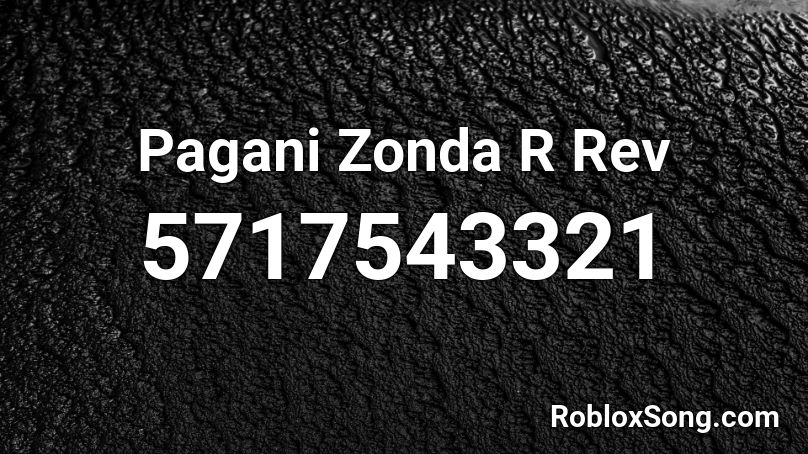 Pagani Zonda R Rev Roblox ID