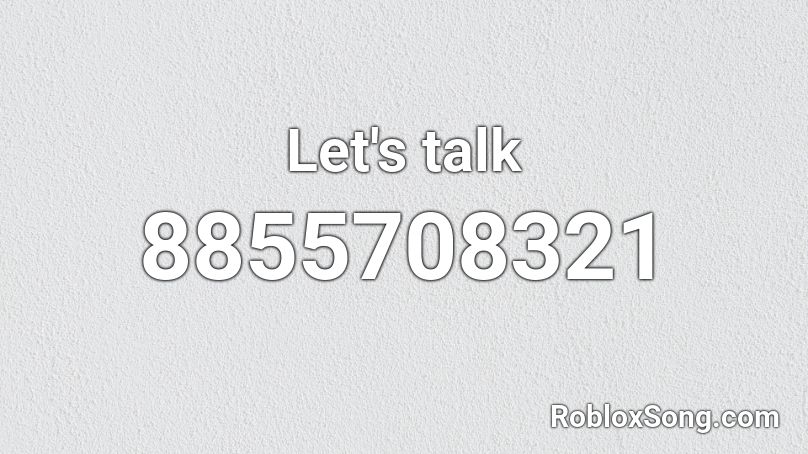 Let's talk Roblox ID