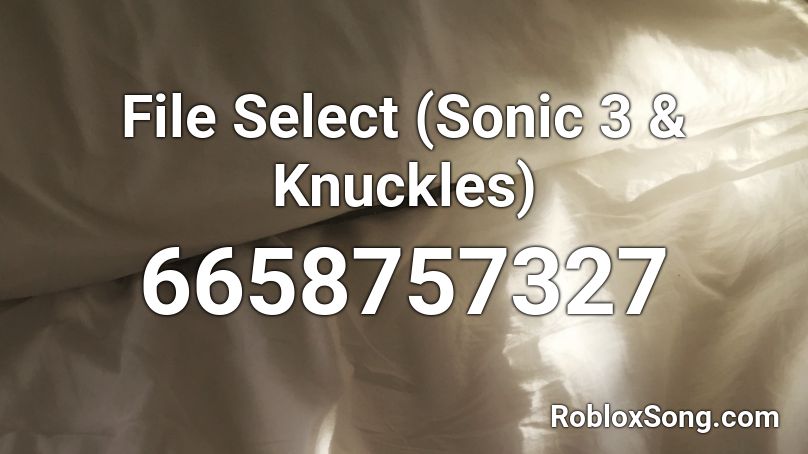 File Select (Sonic 3 & Knuckles) Roblox ID