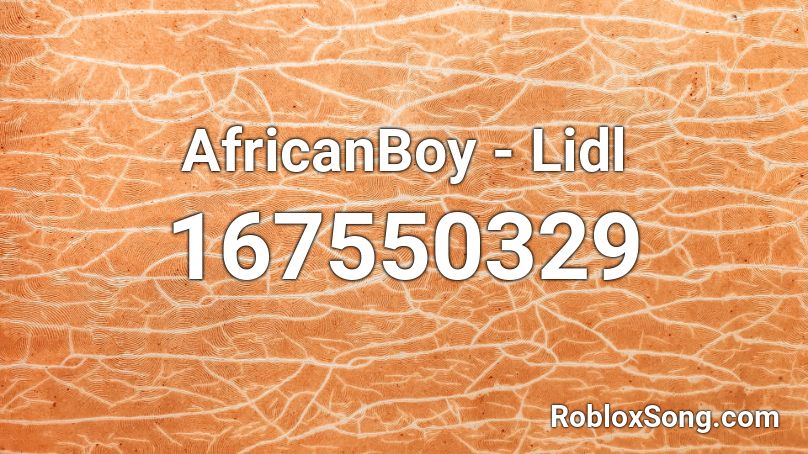 AfricanBoy - Lidl Roblox ID