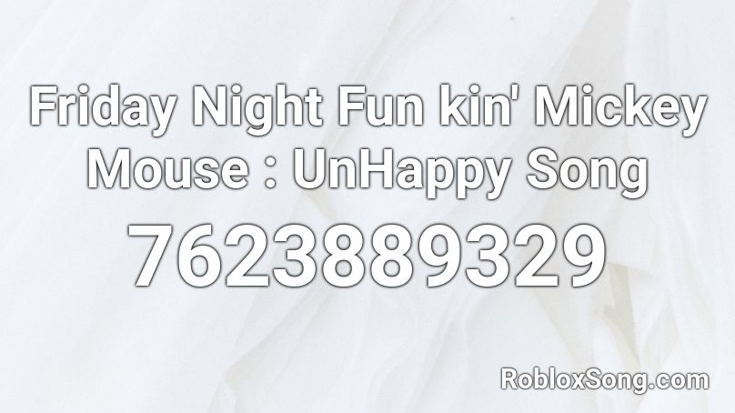 ALL FNF VS MICKEY MOUSE Music CODES/IDs for ROBLOX! 