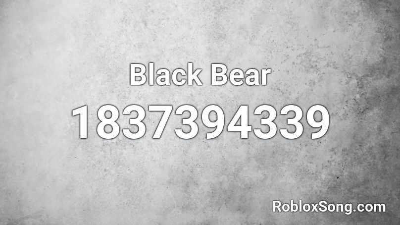 Black Bear Roblox ID