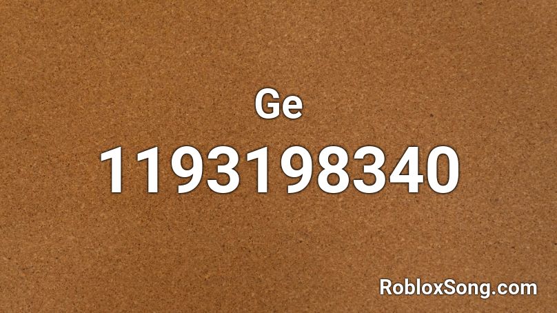 Ge Roblox ID