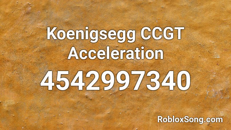 Koenigsegg CCGT Acceleration Roblox ID