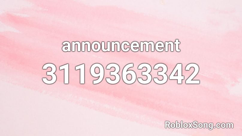 announcement Roblox ID