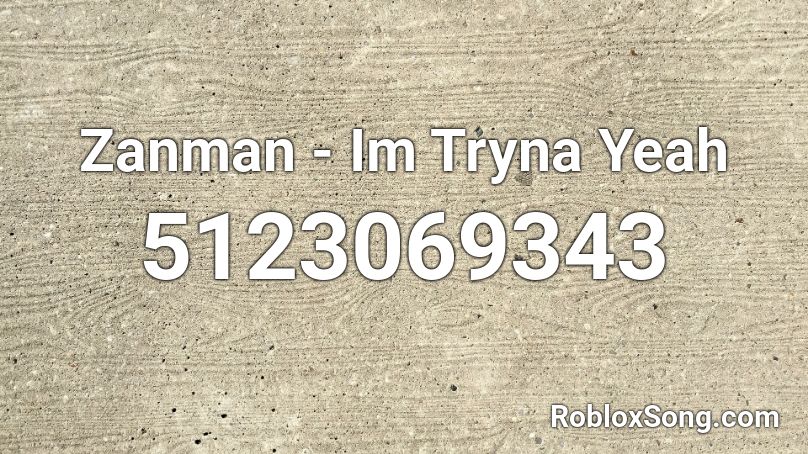 Zanman - Im Tryna Yeah Roblox ID