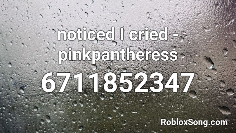 noticed I cried - pinkpantheress Roblox ID