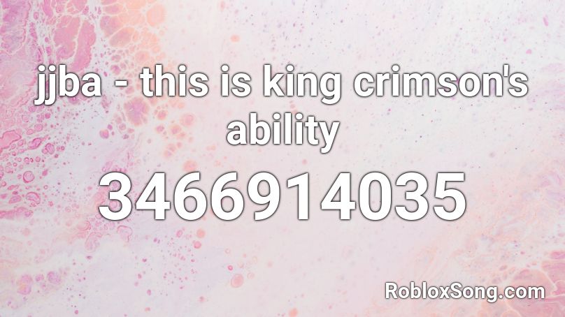 jjba - this is king crimson's ability Roblox ID