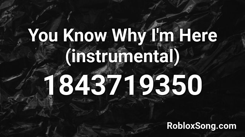 You Know Why I'm Here (instrumental) Roblox ID