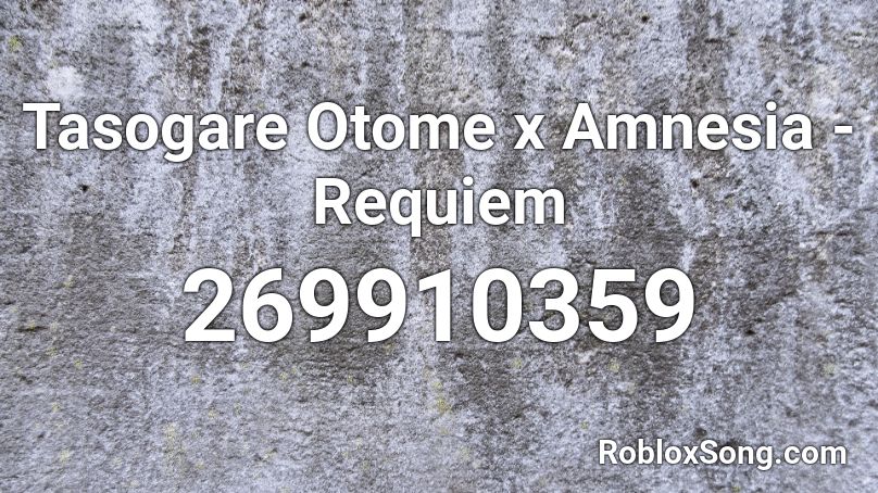 Tasogare Otome x Amnesia - Requiem Roblox ID