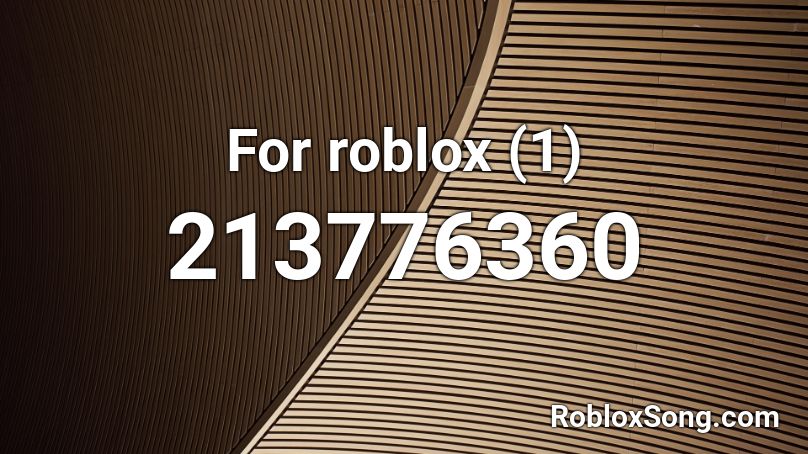 For roblox (1) Roblox ID