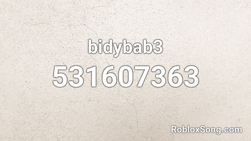 bidybab3 Roblox ID