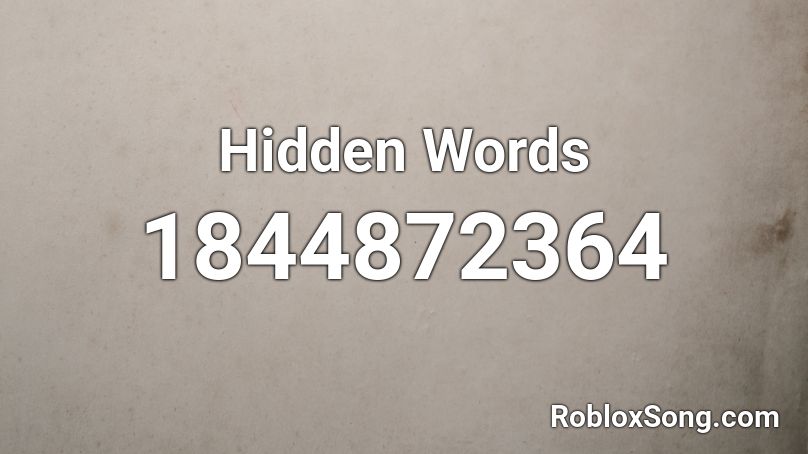 Hidden Words Roblox ID