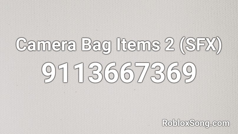 Camera Bag Items 2 (SFX) Roblox ID