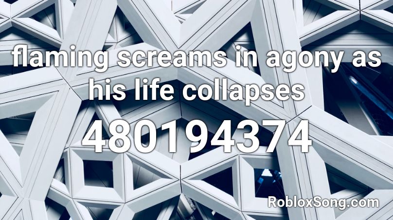 flaming screams in agony as his life collapses Roblox ID