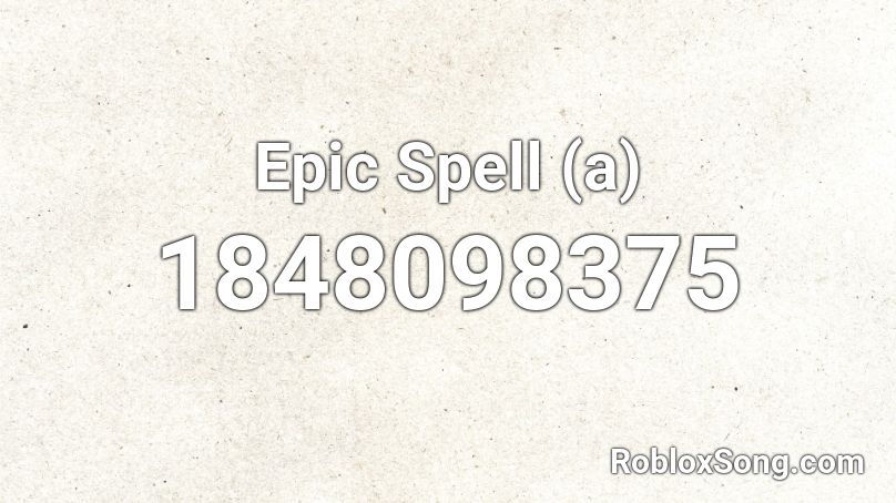Epic Spell (a) Roblox ID