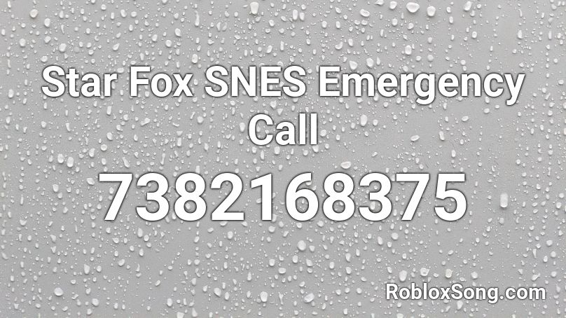 Star Fox SNES Emergency Call Roblox ID