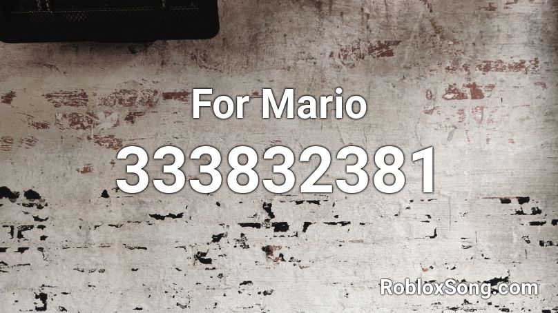 For Mario Roblox ID
