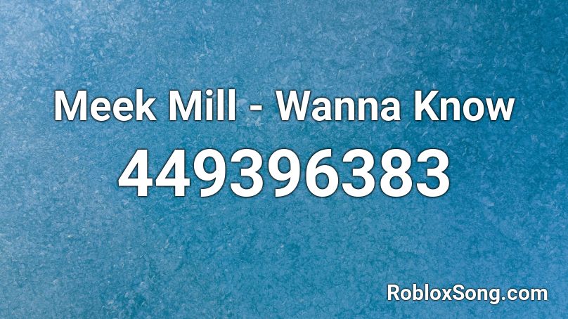 Meek Mill - Wanna Know Roblox ID