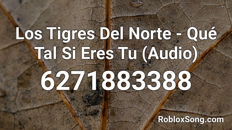 Los Tigres Del Norte Que Tal Si Eres Tu Audio Roblox Id Roblox Music Codes - los tigres del norte roblox id