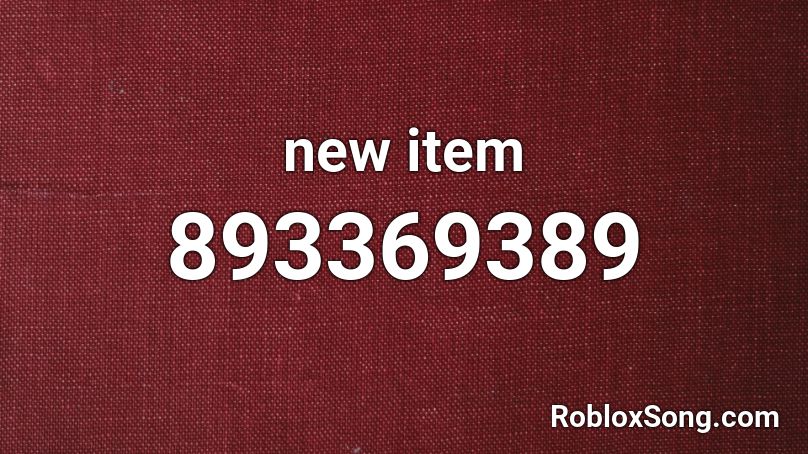 new item Roblox ID