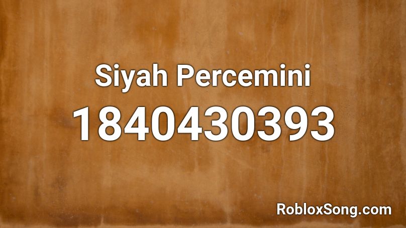 Siyah Percemini Roblox ID