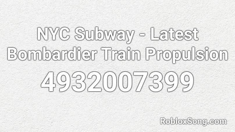 Subway R179 Train Propulsion SFX Roblox ID