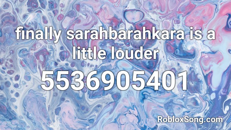 I am not sarahbarahkara Roblox ID
