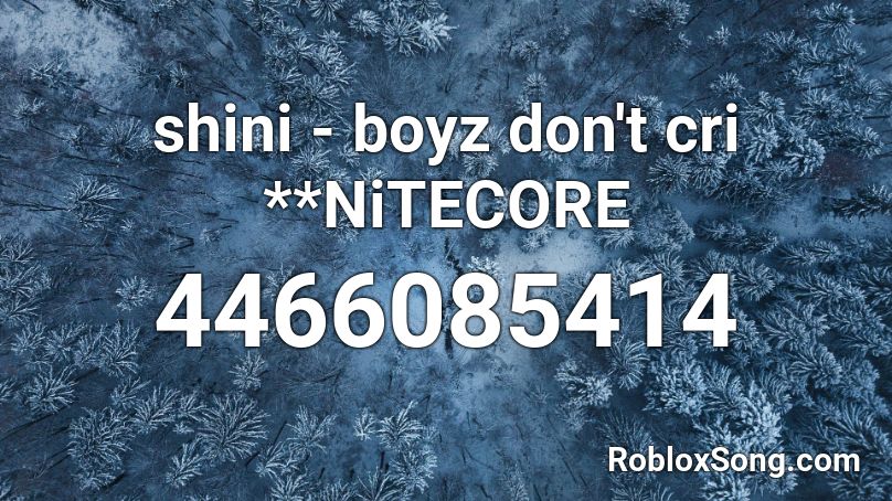 shini - boyz don't cri **NiTECORE Roblox ID