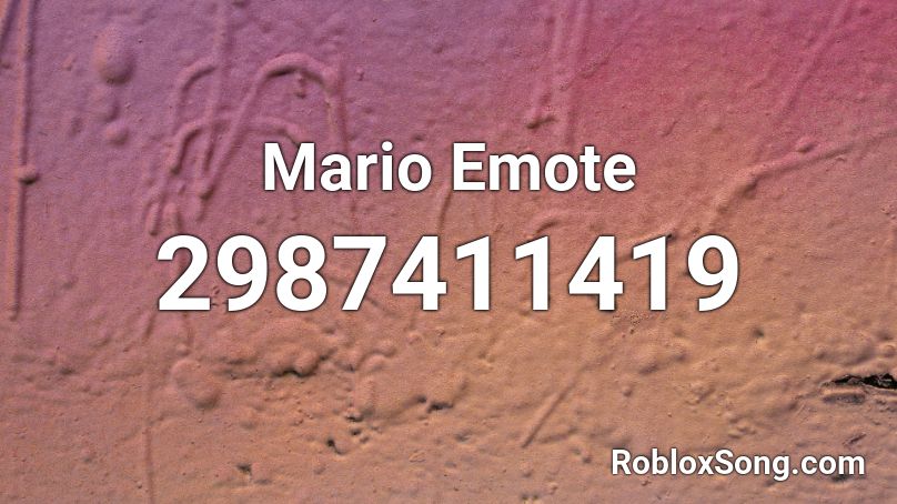 Mario Emote Roblox ID