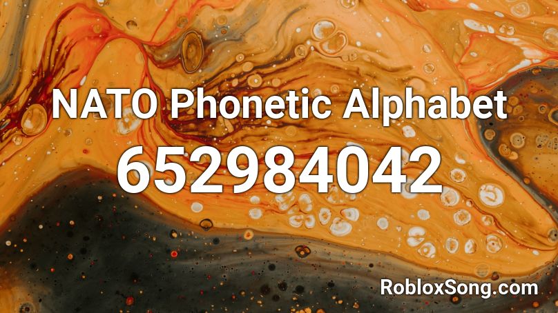 NATO Phonetic Alphabet Roblox ID