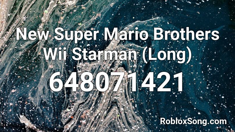 New Super Mario Brothers Wii Starman Long Roblox Id Roblox Music Codes - wii song roblox