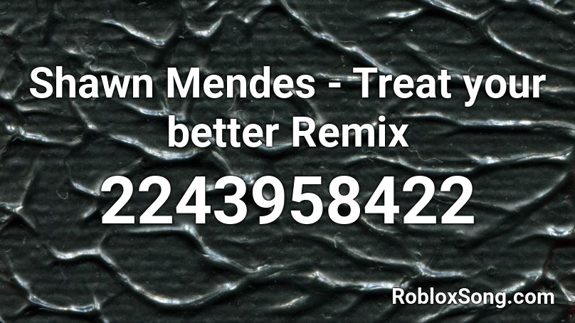 Shawn Mendes - Treat your better Remix Roblox ID