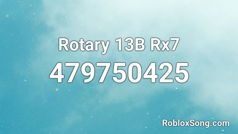 Rotary 13B Rx7 Roblox ID
