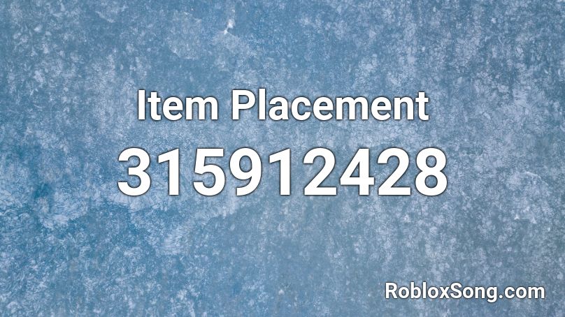 Item Placement Roblox ID