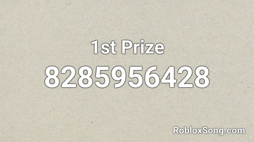 1st Prize Roblox ID